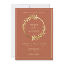 Elegant Golden Foliage Terracotta Rust Wedding