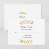 Elegant Golden Folie Kijk uit naar RVSP-Kaart RSVP Kaartje (Voorkant / Achterkant)