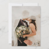 Elegant Golden Frame Photo Wedding Invitation Kaart (Voorkant)