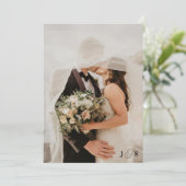 Elegant Golden Frame Photo Wedding Invitation Kaart (Staand voorkant)