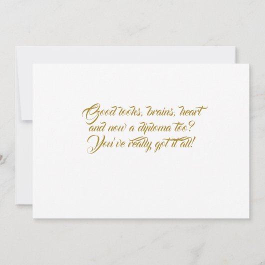 Elegant Golden Gefeliciteerd Afstuderen Afstuderen Kaart (Achterkant)