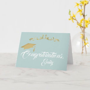 Elegant Golden Gefeliciteerd Afstuderen Afstuderen Kaart