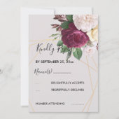 Elegant golden geometric RSVP Uitnodiging (Voorkant)