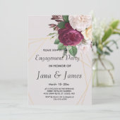 Elegant golden geometric Verloving Invitation Kaart (Staand voorkant)