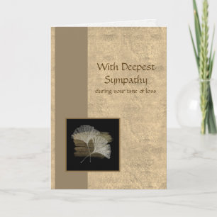 Elegant Golden Ginkgo Deepest Sympathie Kaart