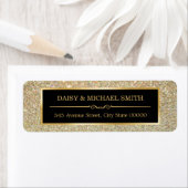 Elegant Golden Glitter Sparkles Bruiloft Etiket (Insitu)