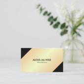 Elegant Golden Gradient en Black Visitekaartje (Staand voorkant)