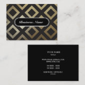 Elegant Golden Graphic Square Patroon Visitekaartje (Voorkant / Achterkant)