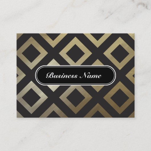 Elegant Golden Graphic Square Patroon Visitekaartje (Voorkant)
