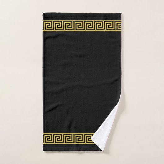Elegant Golden Greek Pattern op Black Bad Handdoek (Handdoek)