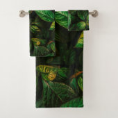 Elegant Golden Green Leaves | Handdoekset Bad Handdoek (Insitu)