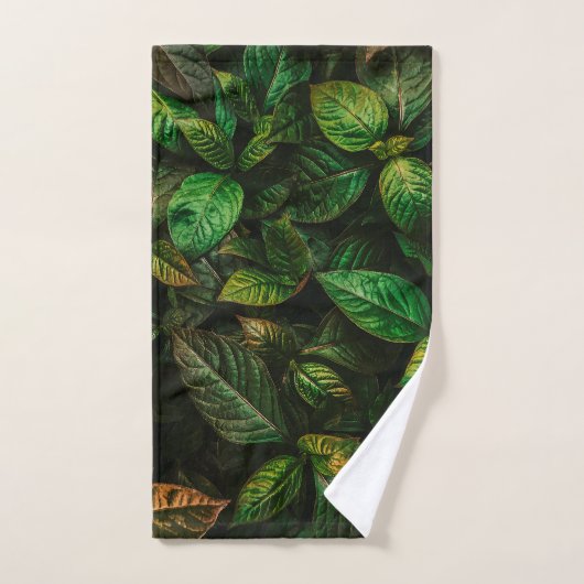 Elegant Golden Green Leaves | Handdoekset Bad Handdoek (Handdoek)