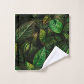 Elegant Golden Green Leaves | Handdoekset Bad Handdoek (Wasdoekje)