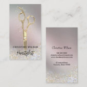 elegant golden hairdresser scissors visitekaartje (Voorkant / Achterkant)