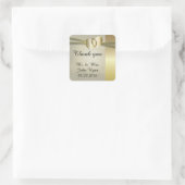 Elegant Golden Hearts Design Vierkante Sticker (Tas)