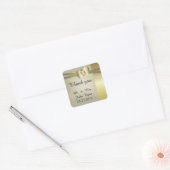Elegant Golden Hearts Design Vierkante Sticker (Envelop)