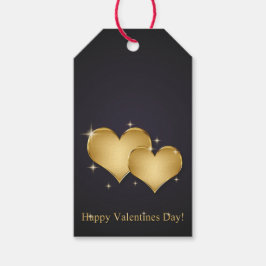Elegant Golden Hearts Name - Valentijnsdag Cadeaulabel