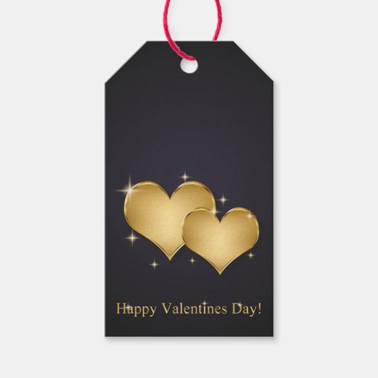 Elegant Golden Hearts Name - Valentijnsdag Cadeaulabel (Voorkant)