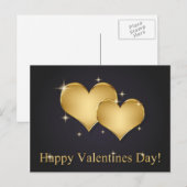 Elegant Golden Hearts Name - Valentijnsdag Feestdagenkaart (Voorkant / Achterkant)