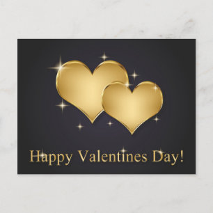 Elegant Golden Hearts Name - Valentijnsdag Feestdagenkaart