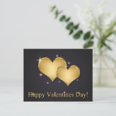 Elegant Golden Hearts Name - Valentijnsdag Feestdagenkaart (Staand voorkant)