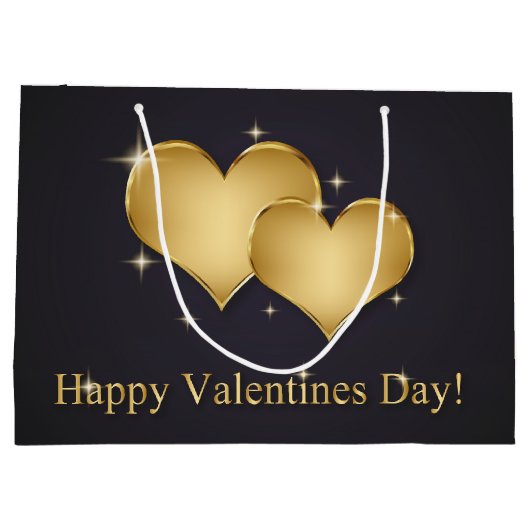 Elegant Golden Hearts Name - Valentijnsdag Groot Cadeauzakje (Achterkant)