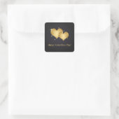 Elegant Golden Hearts Name - Valentijnsdag Vierkante Sticker (Tas)