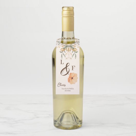 Elegant Golden Herfst Weddenschap Flessenhanger (Op fles)