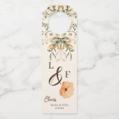 Elegant Golden Herfst Weddenschap Flessenhanger (Voorkant)