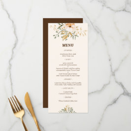 Elegant Golden Herfst Weddenschap Menu