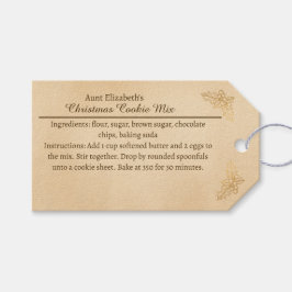 Elegant Golden Holly Christmas Cookie Mix Beige Cadeaulabel