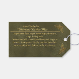Elegant Golden Holly Christmas Cookie Mix Green Cadeaulabel