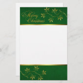 Elegant Golden Holly-kerst Briefpapier (Voorkant / Achterkant)