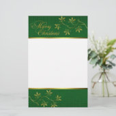 Elegant Golden Holly-kerst Briefpapier (Staand voorkant)