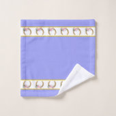 Elegant, Golden Horseshoes on White & Light Blue Bad Handdoek (Wasdoekje)