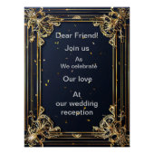 Elegant Golden huwelijksuitnodiging lijst Perfect Poster (Voorkant)