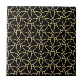 Elegant Golden Interlocking Circles luxury Tegeltje (Voorkant)
