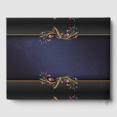 Elegant Golden Jewel Flowers Weddenschap Boek (Achterkant)