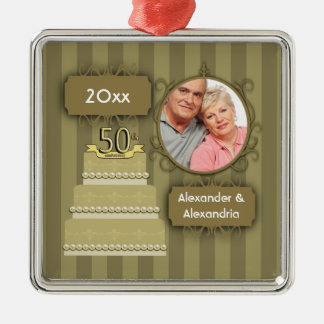 Elegant Golden Jubileum kerstversiering Metalen Ornament