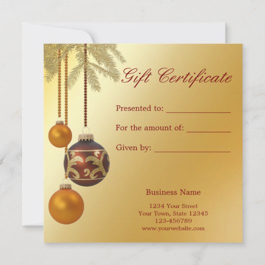 Elegant Golden Kerstmis (Achterkant)