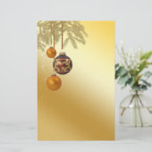 Elegant Golden Kerstmis Briefpapier (Staand voorkant)