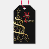 Elegant Golden Kerstmis Cadeaulabel (Voorkant)