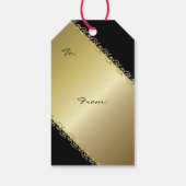 Elegant Golden Kerstmis Cadeaulabel (Achterkant)