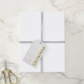Elegant Golden Kerstmis Cadeaulabel (Met Touw)