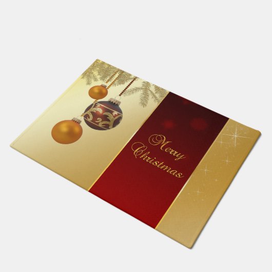 Elegant Golden Kerstmis Deurmat (Schuin)