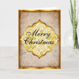Elegant Golden Kerstmis Feestdagen Kaart