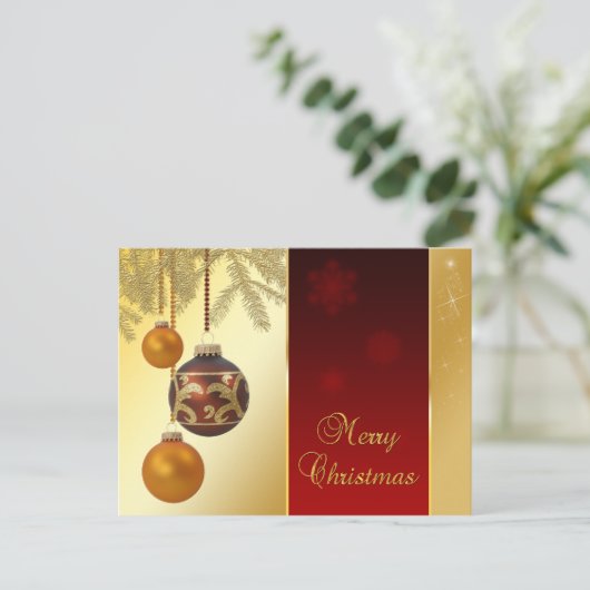 Elegant Golden Kerstmis Feestdagenkaart (Staand voorkant)