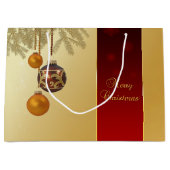 Elegant Golden Kerstmis Groot Cadeauzakje (Voorkant)