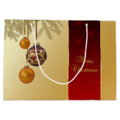 Elegant Golden Kerstmis Groot Cadeauzakje (Achterkant)