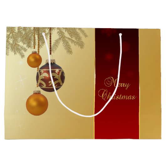 Elegant Golden Kerstmis Groot Cadeauzakje (Achterkant)